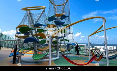 Orlando, FL USA - September 13, 2021:  The childrens play area aboard the Royal Caribbean Mariner of the Seas Cruise Ship. Stock Photo
