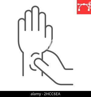 osteopathic line icon, outline symbol, vector illustration, concept ...