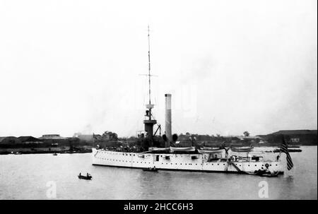 American Warship, Shanghai, China, early 1900s Stock Photo