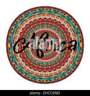 African pattern logo mandala element vector template. Africa Ethnic logo text, traditional ethnic symbol embroidery print. Kenya design for label, bad Stock Vector