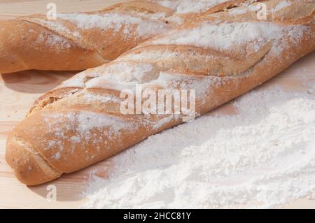 different types of artisan bread just out of the oven Stock Photo