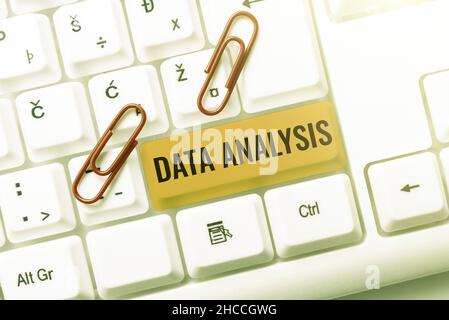 Conceptual display Data Analysis. Word Written on Translate numbers to Analytical Conclusion Forecasting Typing Online Tourist Guidebook, Searching Stock Photo