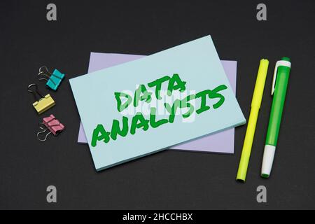 Sign displaying Data Analysis. Business approach Translate numbers to Analytical Conclusion Forecasting Flashy School Office Supplies, Teaching Stock Photo