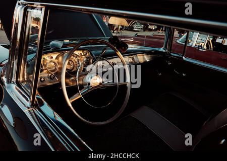 Vintage Chevrolet Bel Air interior dash Stock Photo