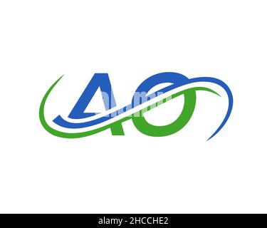 AO logo Design for Financial, Development, Investment, Real Estate And Management Company Vector Template. AO Letter Linked Business Logo. Initial AO Stock Vector
