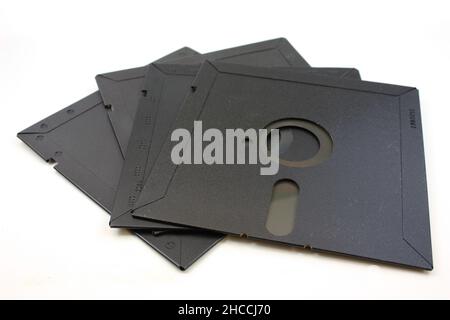 5.25-inch floppy disks isolated on white background Stock Photo