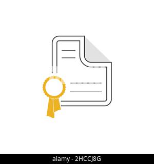 certificate or document award icon. Stock Vector illustration isolated on white background. Stock Vector