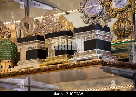 Kaaba quran souvenirs on the shelf in the shop Stock Photo