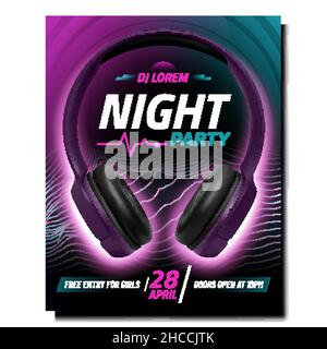 Night club event poster vector Stock Vector