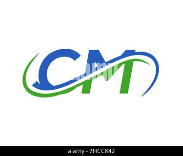 Initial CM Logo Design. CM Letter Linked Business Logo. CM logo Design for Financial, Development, Investment, Real Estate And Management Company Stock Vector