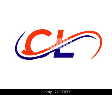 Initial CL letter linked logo vector template. Swoosh letter CL logo ...