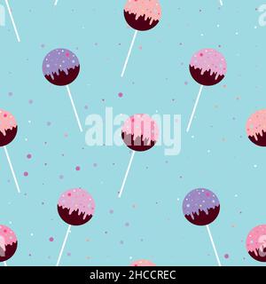 Lollipops. Vector seamless pattern in flat design. Stock Vector