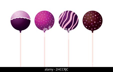 Cake pops. Vector illustration in realistic style. . Stock Vector