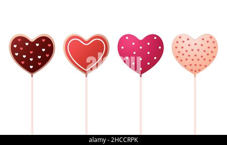 Glazed cake pops set in realistic style.. Stock Vector