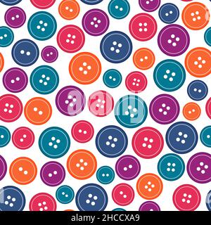 Seamless pattern with sewing buttons, vector illustration Stock Vector
