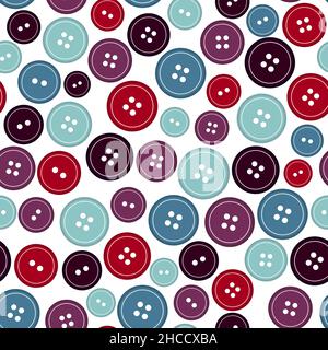 Seamless pattern with sewing buttons, vector illustration Stock Vector