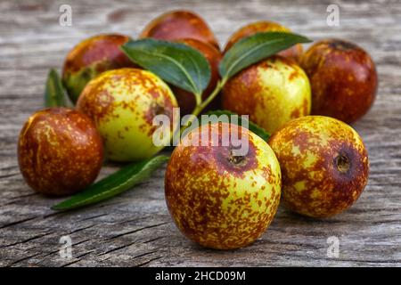 jujube fruits (Ziziphus zizyphus ).  Healthy fruit cleans blood, contains vitamin c Stock Photo