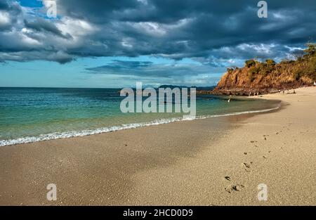 Beautiful Playa Conchal, a beach made of seashells, Guanacaste, Costa Rica Stock Photo