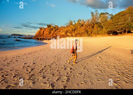 Beautiful Playa Conchal, a beach made of seashells, Guanacaste, Costa Rica Stock Photo