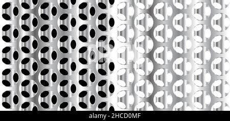 Two stylized vector illustrations of realistic metallic tech pattern seamless in all directions Stock Vector