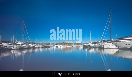 Fort Vauban and marina in Antibes Stock Photo