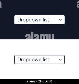 Drop-down list with menu items for the website. User interface for the website and application. Vector illustration. Stock Vector