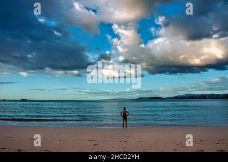 Beautiful Playa Conchal, a beach made of seashells, Guanacaste, Costa Rica Stock Photo