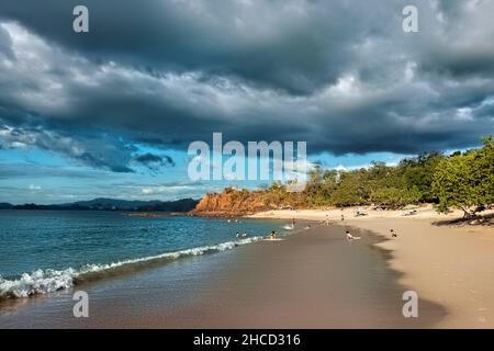 Beautiful Playa Conchal, a beach made of seashells, Guanacaste, Costa Rica Stock Photo