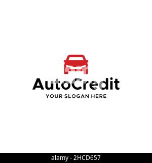 Modern design AUTO CREDIT red car logo design Stock Vector