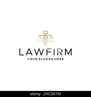 Minimalist design LAW FIRM justice logo design Stock Vector