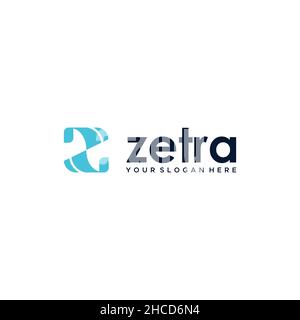 Minimalist flat initial Z ZETRA symbol logo design Stock Vector