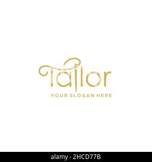 Flat letter mark design TAILOR fashion logo design Stock Vector
