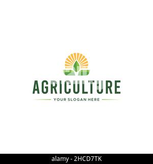 Modern design AGRICULTURE tree leaf logo design Stock Vector