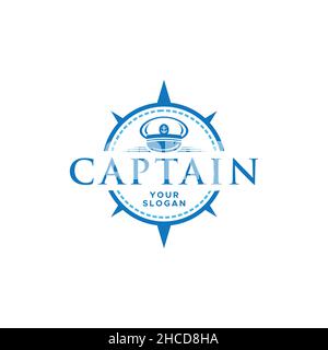 Modern flat colorful CAPTAIN leader logo design Stock Vector