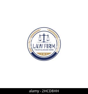 Modern flat design LAW FIRM justice logo design Stock Vector