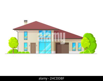 Two-storey house with large windows icon Stock Vector Image & Art - Alamy