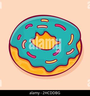 donut food isolated cartoon vector illustration in flat style Stock Vector