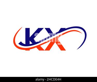 Initial KX Logo Design. KX Letter Linked Business Logo. KX logo Design for Financial, Development, Investment, Real Estate And Management Company Stock Vector