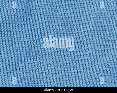 Blue Microfiber Cleaning Cloth Texture for background. Stock Photo