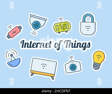 internet of things icon for sticker or stickers set collection vector ...