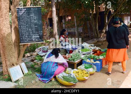 Farmers market at Bhoomi college near Bangalore, India. Stock Photo