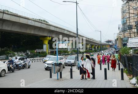 M. G. Road in the city center of Bangalore, India. Stock Photo