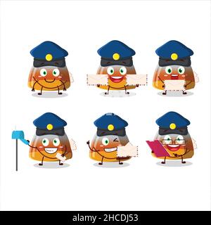 A picture of cheerful gummy corn postman cartoon design concept. Vector illustration Stock Vector