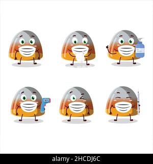 A picture of gummy corn cartoon design style keep staying healthy during a pandemic. Vector illustration Stock Vector