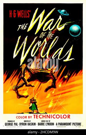 H G Wells - War of the Worlds poster - 1953 Stock Photo