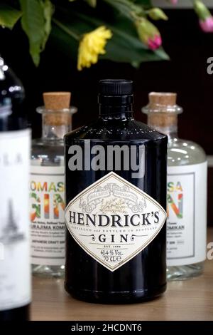 Bottle of Hendrick's Gin Stock Photo