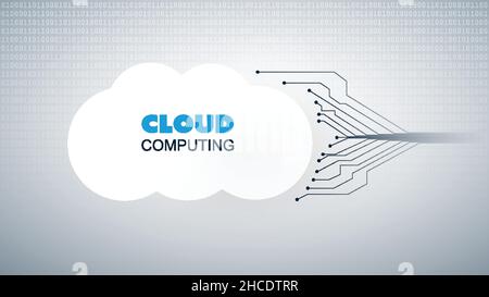 Cloud Computing Design Concept - Digital Connections, Technology Background with Network Mesh Stock Vector