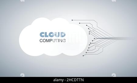 Cloud Computing Design Concept - Digital Connections, Technology Background with Network Mesh Stock Vector