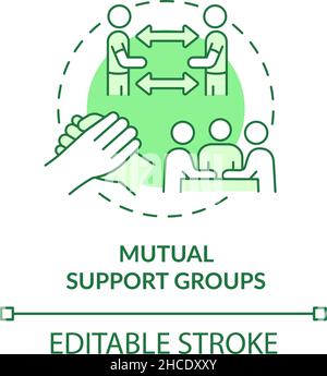 Mutual support groups green concept icon Stock Vector