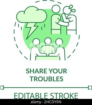 Share your troubles green concept icon Stock Vector